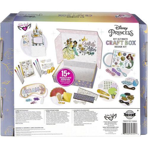  Fashion Angels Disney Princess DIY Ultimate Crafts Kit for Tweens 30 Cool Crafts Include Jewelry Crafts, Stickers, Coloring Pages, Nail Art for Tweens and Girls Ages 8 and Up