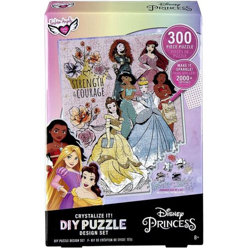  Fashion Angels Disney Princess Crystalize It! Color Coded DIY Puzzle Kit with 2000+ Sparkly Crystal Diamond Gems for Girls and Kids Ages 8 and Up (300 Pieces)