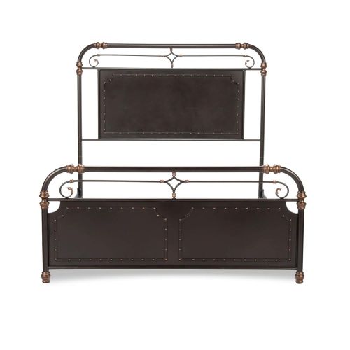  Fashion Bed Group B11D45 Westchester Complete Metal Bed Queen Blackened Copper