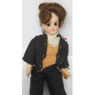 FashionanticVintage Miniature Antique ¿German or french? Bisque / Antique Boy / Glass eyes Doll /Mignonette