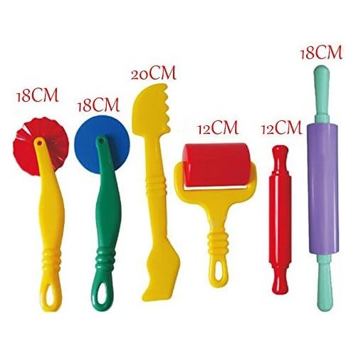  [아마존베스트]Fashionclubs 6pcs/Set Plastic Art Clay and Dough Playing Tools Set for Children Ages 3 and Up