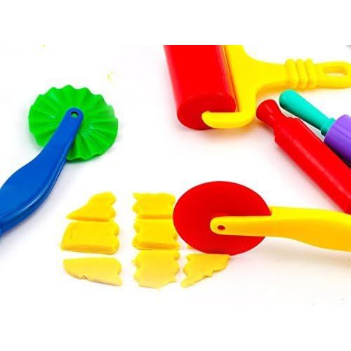  [아마존베스트]Fashionclubs 6pcs/Set Plastic Art Clay and Dough Playing Tools Set for Children Ages 3 and Up