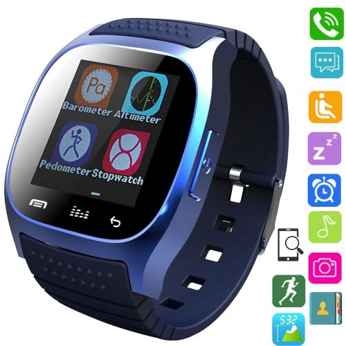  Fashionlive Smart Watch Bluetooth Smartwatch Wireless Sports Touch Screen Wristwatches Phone Pedometer Sleep Monitor for Women Men Android Smartphones (Blue)