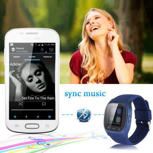 Fashionlive Smart Watch Bluetooth Smartwatch Wireless Sports Touch Screen Wristwatches Phone Pedometer Sleep Monitor for Women Men Android Smartphones (Blue)