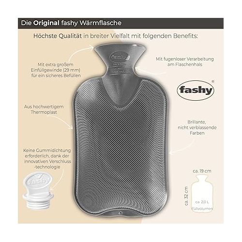  Fashy 2.0 Litre Cranberry Plain Hot Water Bottle