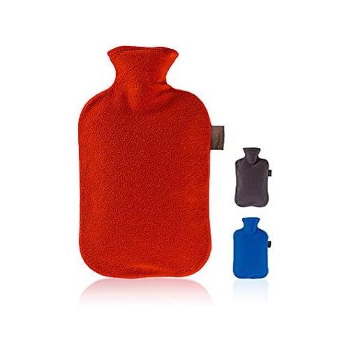  Fashy Hot Water Bottle with Fleece Cover (Assorted Colors)