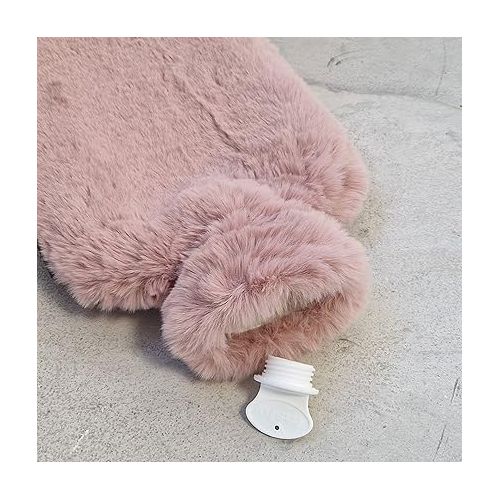  Fashy Faux Fur 2.0L Hot Water Bottle - Dusky Pink