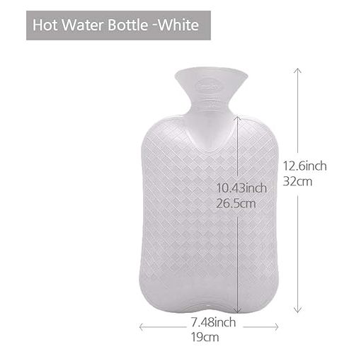  Fashy Hot Water Bottle with Quilted Cotton Cover (Gray, 67oz)