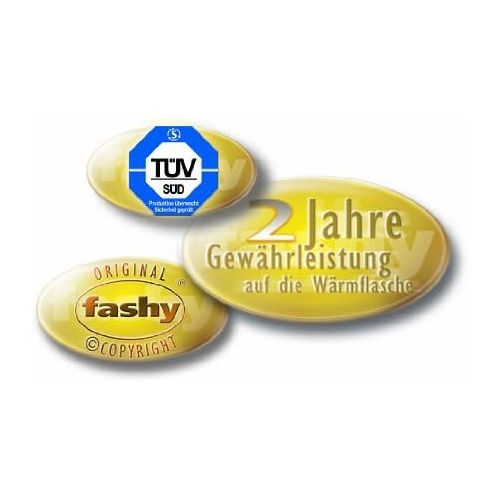  Fashy 6530 Warmflasche mit Vliesbezug 2 L, Farbe kirschrot