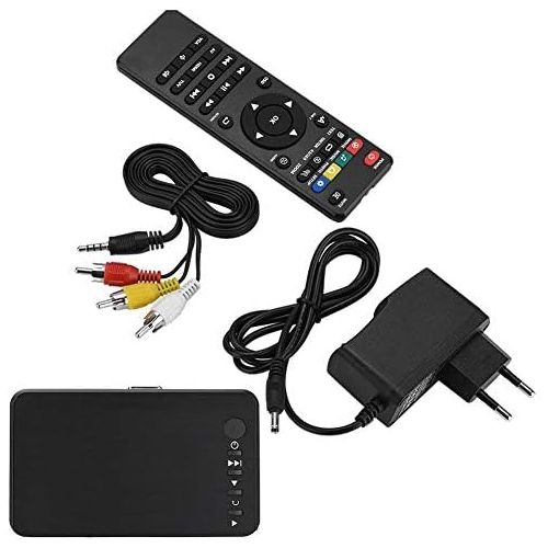  [아마존베스트]-Service-Informationen fasient HDMI Media Player Black 1080P HD Strong Compatibility Audio and Video Multimedia Player with IR Remote Control, Support USB Drive/Mobile Hard Drive/SD Card (EU)