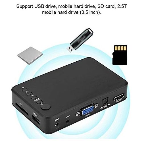  [아마존베스트]-Service-Informationen fasient HDMI Media Player Black 1080P HD Strong Compatibility Audio and Video Multimedia Player with IR Remote Control, Support USB Drive/Mobile Hard Drive/SD Card (EU)