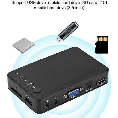  [아마존베스트]-Service-Informationen fasient HDMI Media Player Black 1080P HD Strong Compatibility Audio and Video Multimedia Player with IR Remote Control, Support USB Drive/Mobile Hard Drive/SD Card (EU)