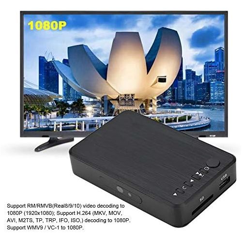  [아마존베스트]-Service-Informationen fasient HDMI Media Player Black 1080P HD Strong Compatibility Audio and Video Multimedia Player with IR Remote Control, Support USB Drive/Mobile Hard Drive/SD Card (EU)