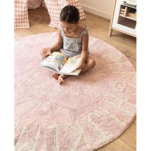  FasterS ABC Baby Rug for Nursery Kids Round Educational Alphabet Warm Soft Large Activity Mat Floor Area Rugs Cotton Non-Slip for Children Toddlers Bedroom 59inch