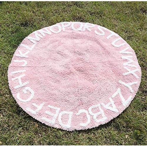  FasterS ABC Baby Rug for Nursery Kids Round Educational Alphabet Warm Soft Large Activity Mat Floor Area Rugs Cotton Non-Slip for Children Toddlers Bedroom 59inch