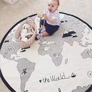 [아마존베스트]FasterS 53 Inches Adventure World Map Pattern Baby Crawling Mats Game Blanket Floor Playmats Kids Infant Child Activity Round Rug