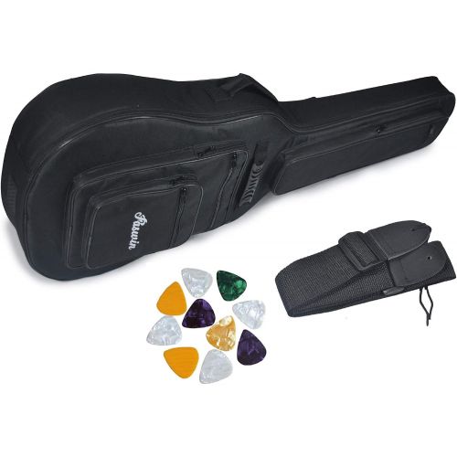  [아마존베스트]Faswin 41 Inch Acoustic Guitar Padded Gig Bag with 6 Pockets, Pick Sampler and Guitar Strap