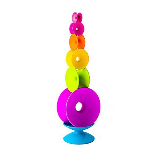  [아마존베스트]Fat Brain Toys Spoolz, Balancing and Stacking Toys for Toddlers, Set of 7, Multicolor