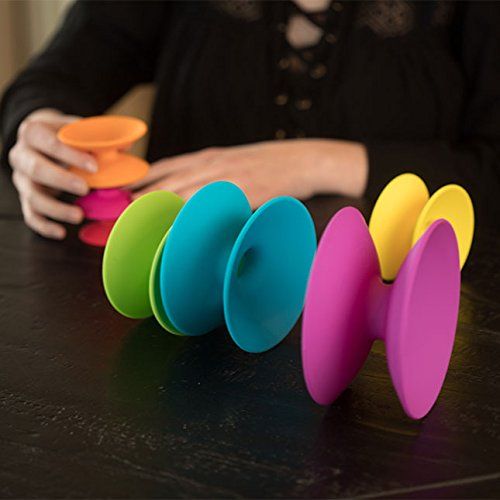  [아마존베스트]Fat Brain Toys Spoolz, Balancing and Stacking Toys for Toddlers, Set of 7, Multicolor