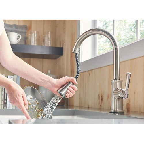  Peerless Westchester Single-Handle Kitchen Sink Faucet with Pull Down Sprayer, Stainless P7923LF-SS
