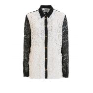Fausto Puglisi Bicolour sheer floral lace shirt