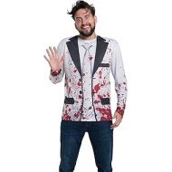 할로윈 용품Faux Real Mens Halloween 3D Photo-Realistic Long Sleeve T-Shirt