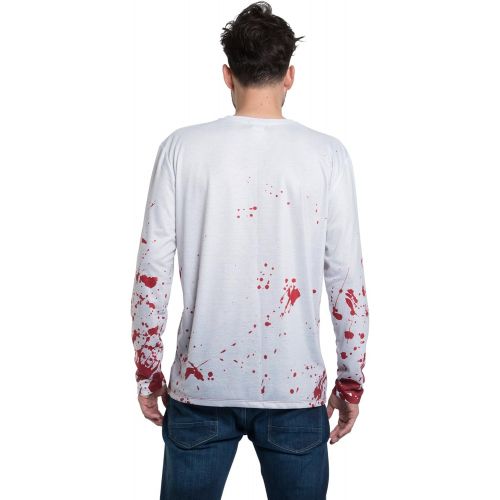  할로윈 용품Faux Real Mens Halloween 3D Photo-Realistic Long Sleeve T-Shirt