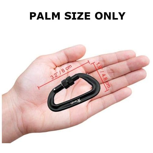  [아마존베스트]Favofit Ultra Sturdy Locking Carabiner Clips, 12KN (2697 lbs Each) Heavy Duty Caribeaners for Camping, Hiking, Outdoor & Gym etc, Small Carabiners for Dog Leash & Harness, Not for