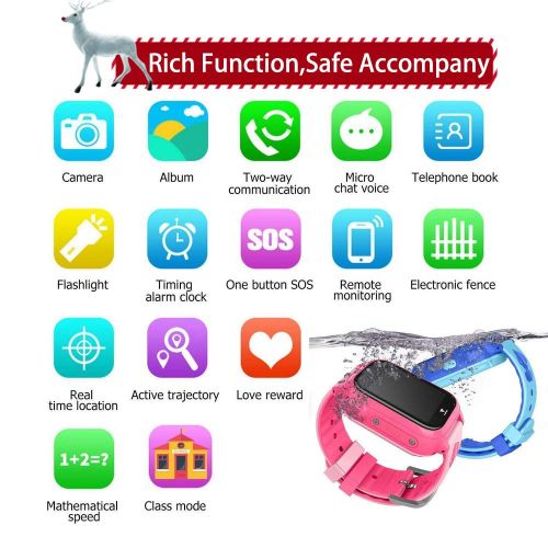  Favolo Kids Phone Smart Watch[Free SIM Speedtalk ] GPS Tracker Watch Waterproof Wrist WiFi Location Smart Watches SOS Camera Anti-Lost Sport Pedometer Mobile Camera Cell Phone Best Gift G