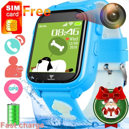  Favolo Kids Phone Smart Watch[Free SIM Speedtalk ] GPS Tracker Watch Waterproof Wrist WiFi Location Smart Watches SOS Camera Anti-Lost Sport Pedometer Mobile Camera Cell Phone Best Gift G