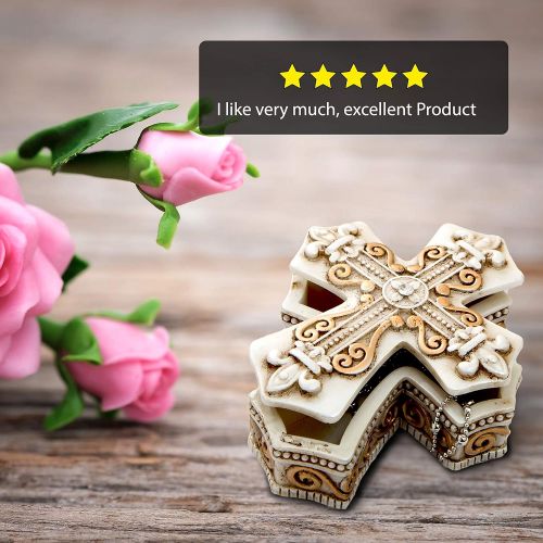  FavorOnline Vintage Design Cross Trinket And Jewelry Box Religious Favor , 72