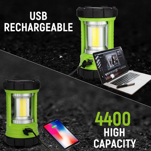  Favourlite Rechargeable Camping Lantern, 3000LM 5 Light Modes Camping Light 4400 Capacity Phone Charger LED Impact-Resistant Flashlight Lantern Portable Waterproof Hurricane Lanterns for Emer