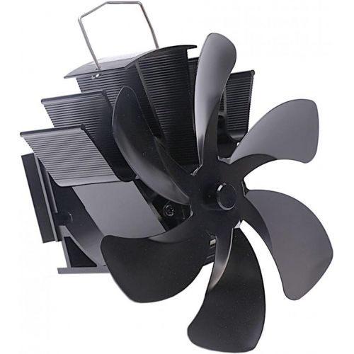  Fawcotu Fireplace Fan,6 Blades Heat Powered Fan,Powerless Stove Fan for Fireplace Wood Burner,Easy to Install(Black)