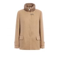 Fay Collarless coat with puffer vest
