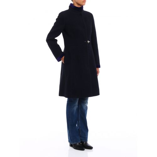  Fay Two-tone jacquard wool blend coat