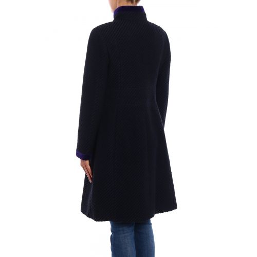  Fay Two-tone jacquard wool blend coat