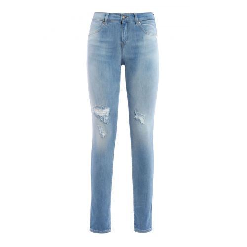  Fay Ripped faded denim jeans