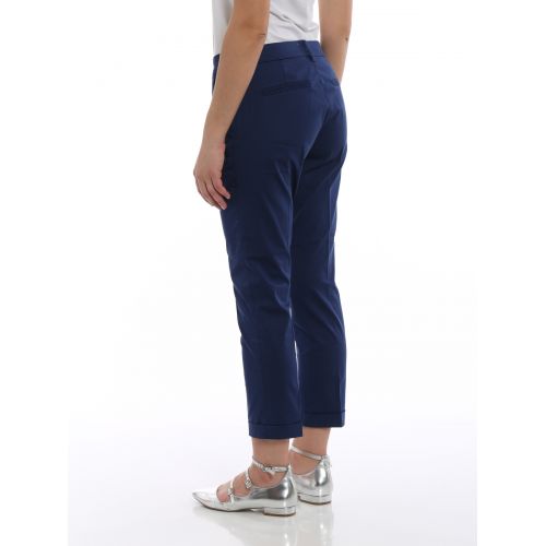  Fay Blue chino trousers with turn-ups