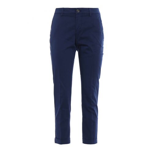 Fay Blue chino trousers with turn-ups