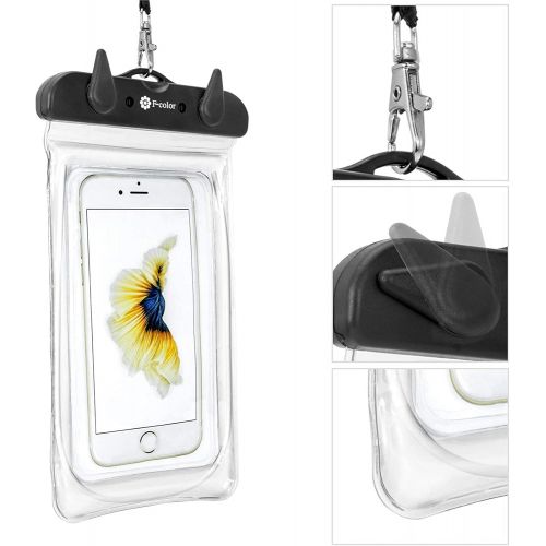  [아마존베스트]F-color Waterproof Case, 4 Pack Transparent PVC Waterproof Phone Pouch Dry Bag for Swimming, Boating, Fishing, Skiing, Rafting, Protect iPhone X 8 7 6S Plus SE, Galaxy S6 S7, LG G5