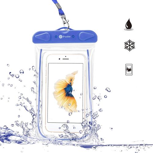  [아마존베스트]F-color Waterproof Case, 4 Pack Transparent PVC Waterproof Phone Pouch Dry Bag for Swimming, Boating, Fishing, Skiing, Rafting, Protect iPhone X 8 7 6S Plus SE, Galaxy S6 S7, LG G5