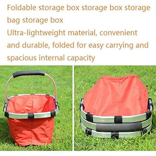  fcya Collapsible Picnic Basket, Reusable Grocery Shopping Bag, Picnic Tote with Strong Aluminum Frame and Handles, Reinforced Bottom, Aluminum Handle, Large Family Sizegreen-Small