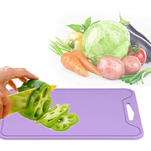  Fdit Chopping Board Food Grade Silicone Flexible Cutting Board Chopping Board for Home Kitchen Use Purple