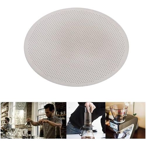  Fdit Coffee Filter Paper Stainless Metal Steel Filter Coffee Maker Solid Reusable for AeroPress