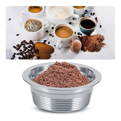  Stainless Steel Refillable Coffee Capsules Reusable Espresso Capsule Cup Filter Set with Lids Spoon and Brush for LAVAZZA A MODO MIO Coffee Machine