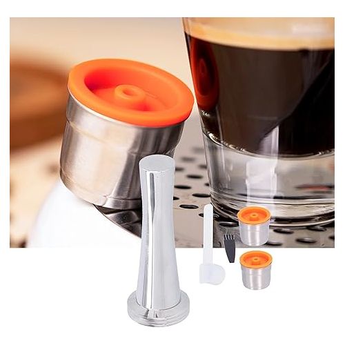  Fdit Stainless Steel Refillable Coffee Capsules Cup Reusable Coffee Cup Metal Coffee Filter Capsule Cup Fit for Illy Cafe Office Accessories