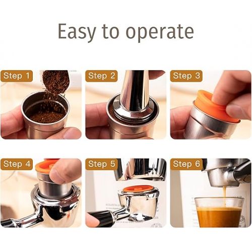  Fdit Stainless Steel Refillable Coffee Capsules Cup Reusable Coffee Cup Metal Coffee Filter Capsule Cup Fit for Illy Cafe Office Accessories