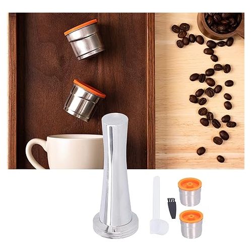  Fdit Stainless Steel Refillable Coffee Capsules Cup Reusable Coffee Cup Metal Coffee Filter Capsule Cup Fit for Illy Cafe Office Accessories