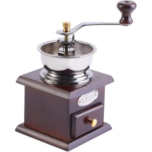  Fdit Retro Design Kaffeebohne Hand Grinder fuer Espresso giessen ueber Franzoesisch Presse Tuerkisch Brewing Walnut(Coffee)