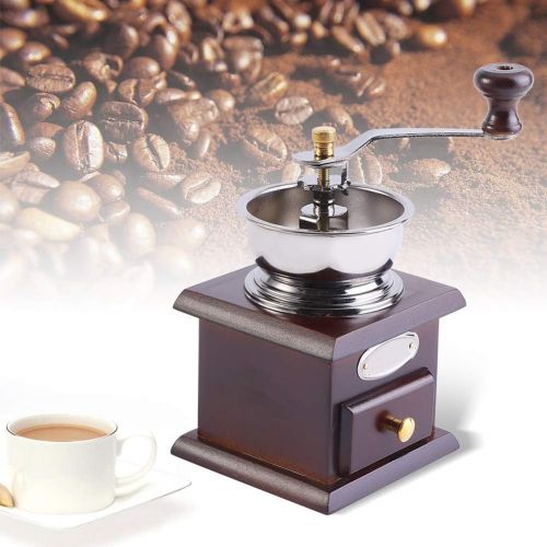  Fdit Retro Design Kaffeebohne Hand Grinder fuer Espresso giessen ueber Franzoesisch Presse Tuerkisch Brewing Walnut(Coffee)